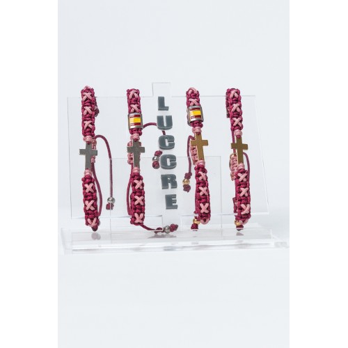 Pulsera cruz buganvilla y rosa palo