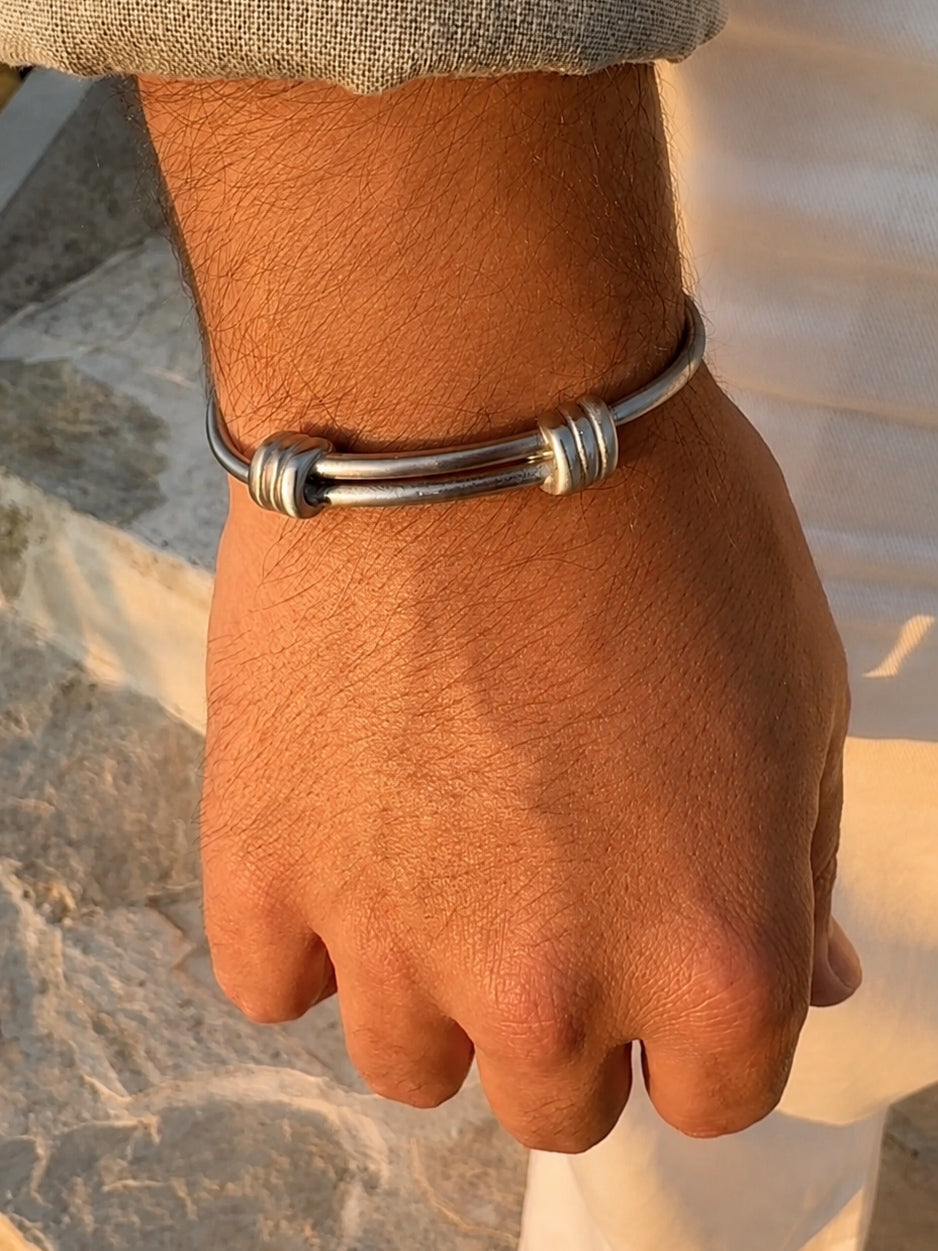 Pulsera acero doble nudo