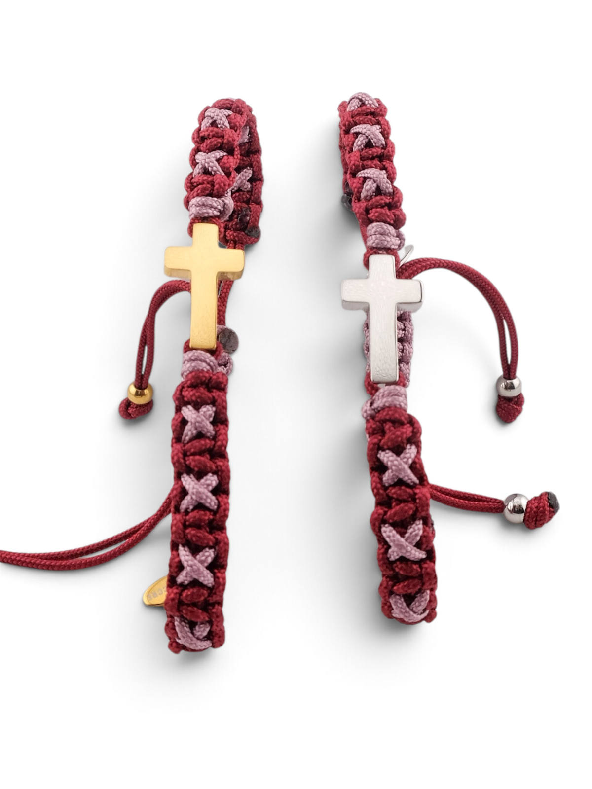 Pulsera cruz buganvilla y rosa palo