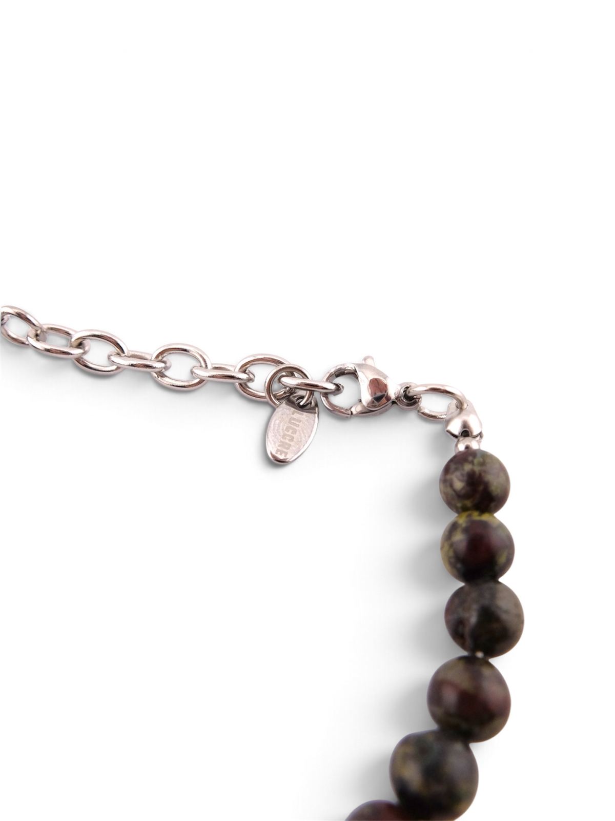 Pulsera cruz piedra natural verde