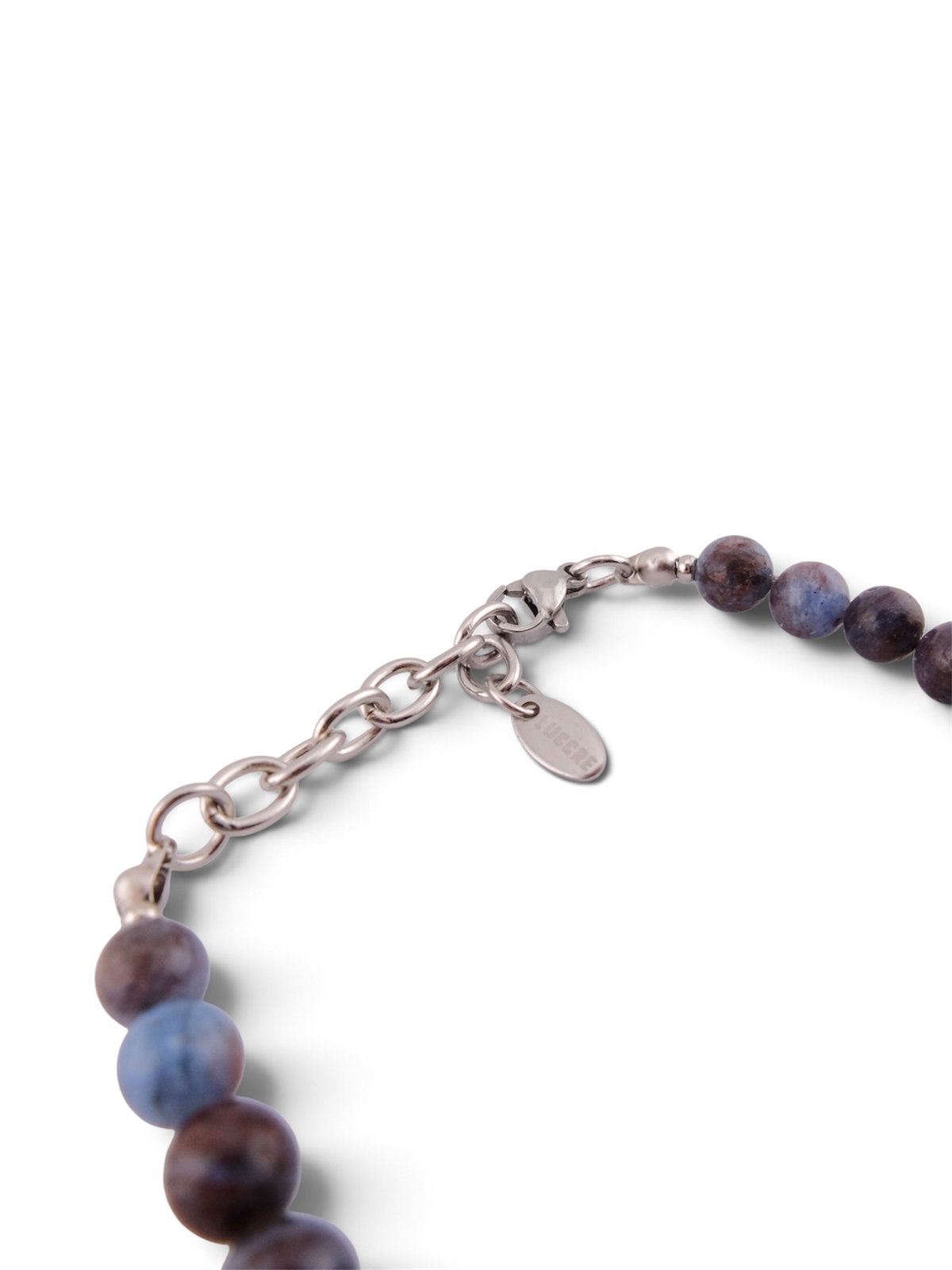 Pulsera cruz piedra natural azul